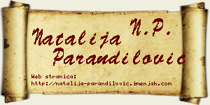 Natalija Parandilović vizit kartica